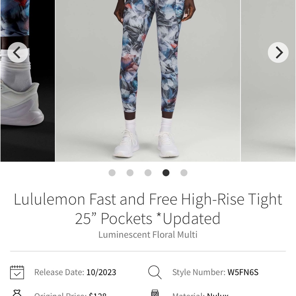 Lululemon Floral Leggings Size 8